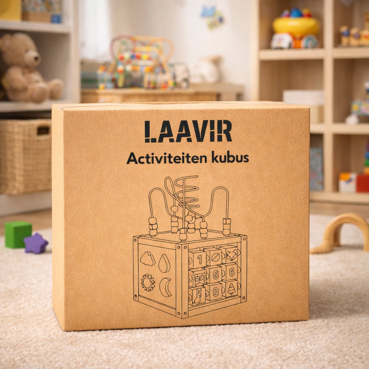 Laavir Houten Activiteitenkubus Mintgroen - verpakking