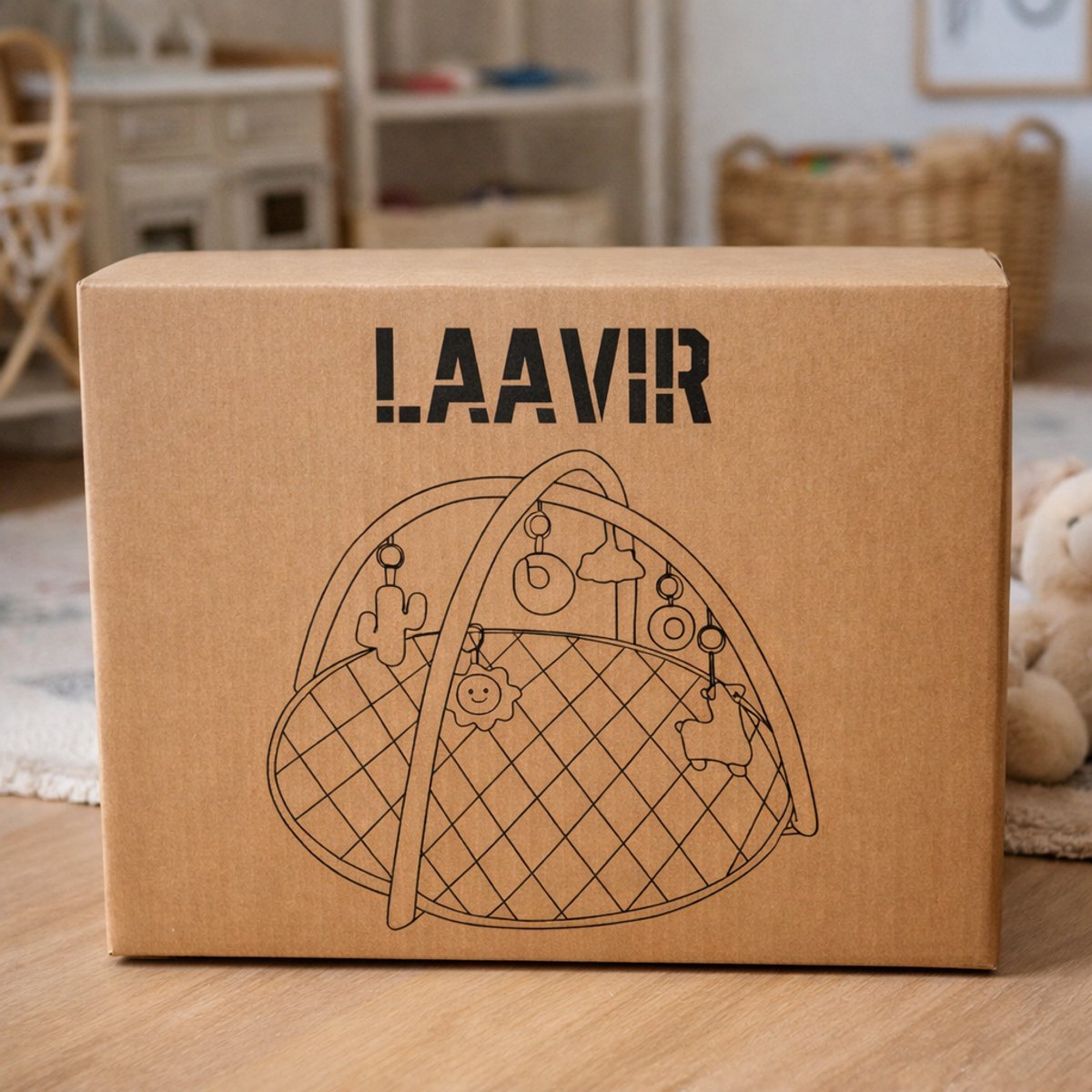 Laavir Babygym Speelkleed met Boog Grijs - verpakking