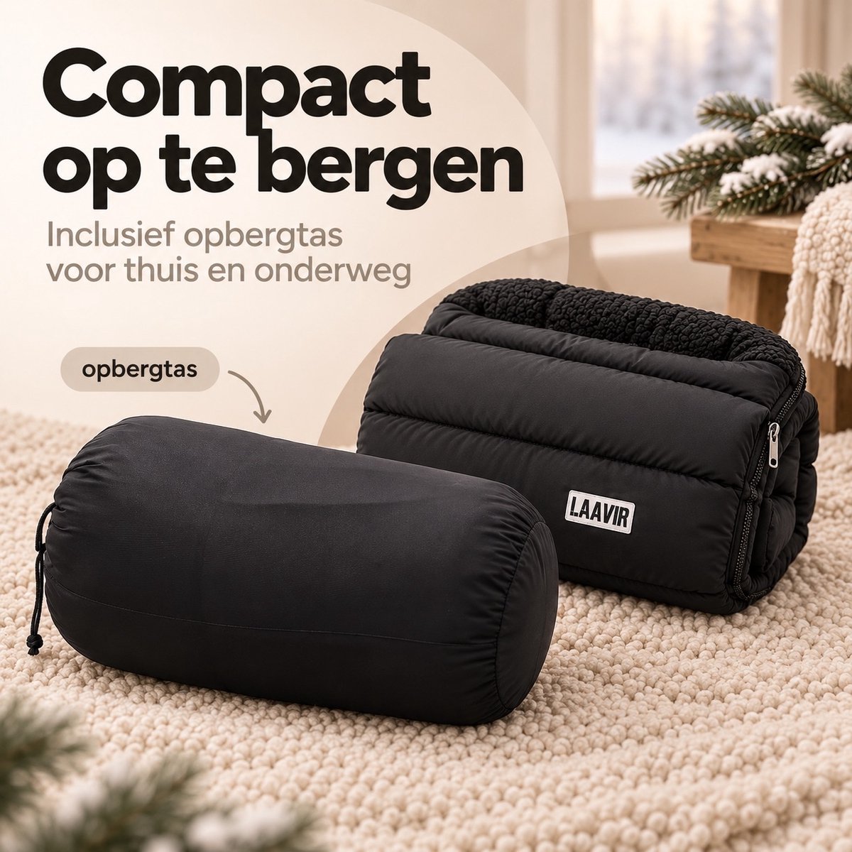 Laavir Voetenzak voor Buggy en Kinderwagen Zwart - voetenzak met opbergtas
