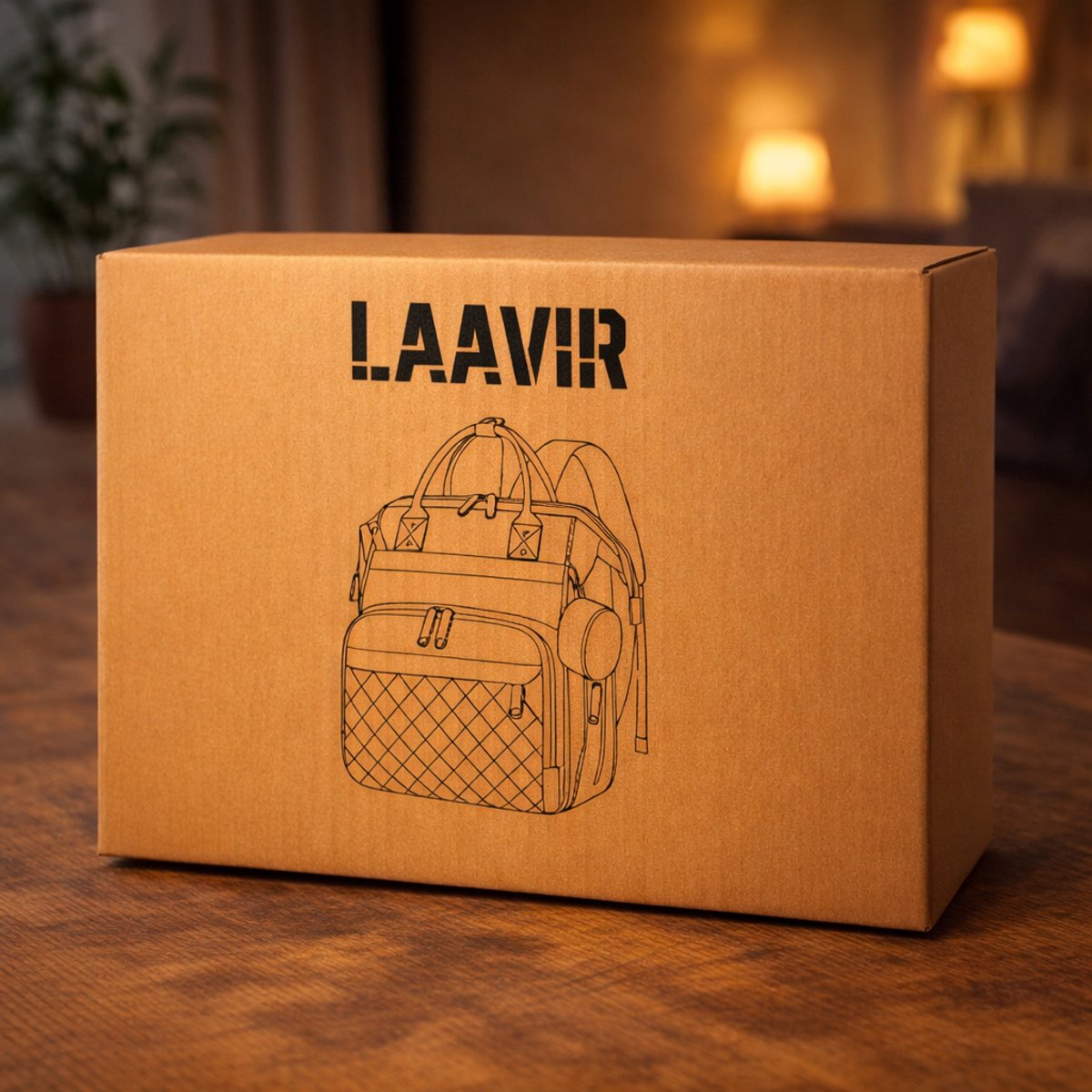 Laavir Luiertas Rugzak Zwart - verpakking