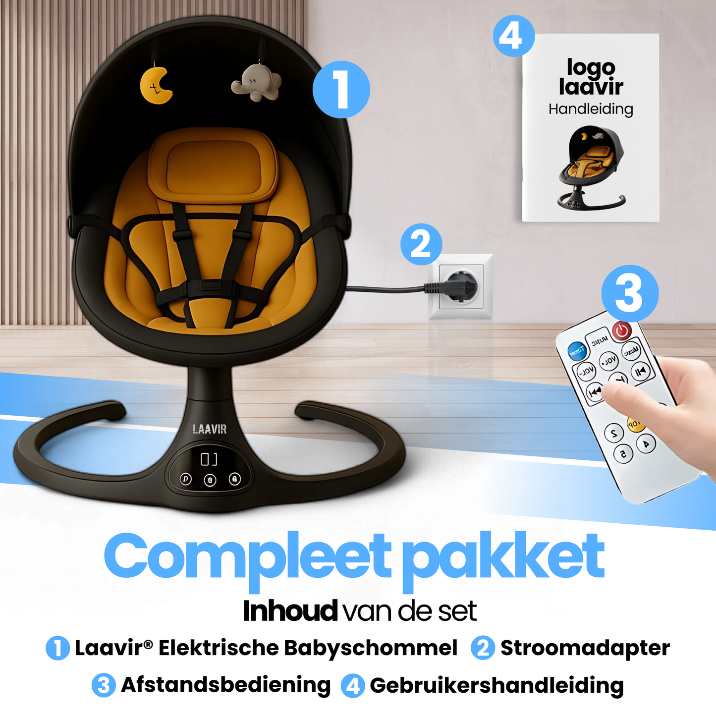 Elektrische Baby Wiegschommel met muziek