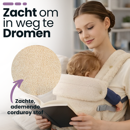 Baby Draagzak Teddy Beige Ergonomisch Warm & Zacht 0-36 Maanden Comfortabele Buikdrager Verstelbaar