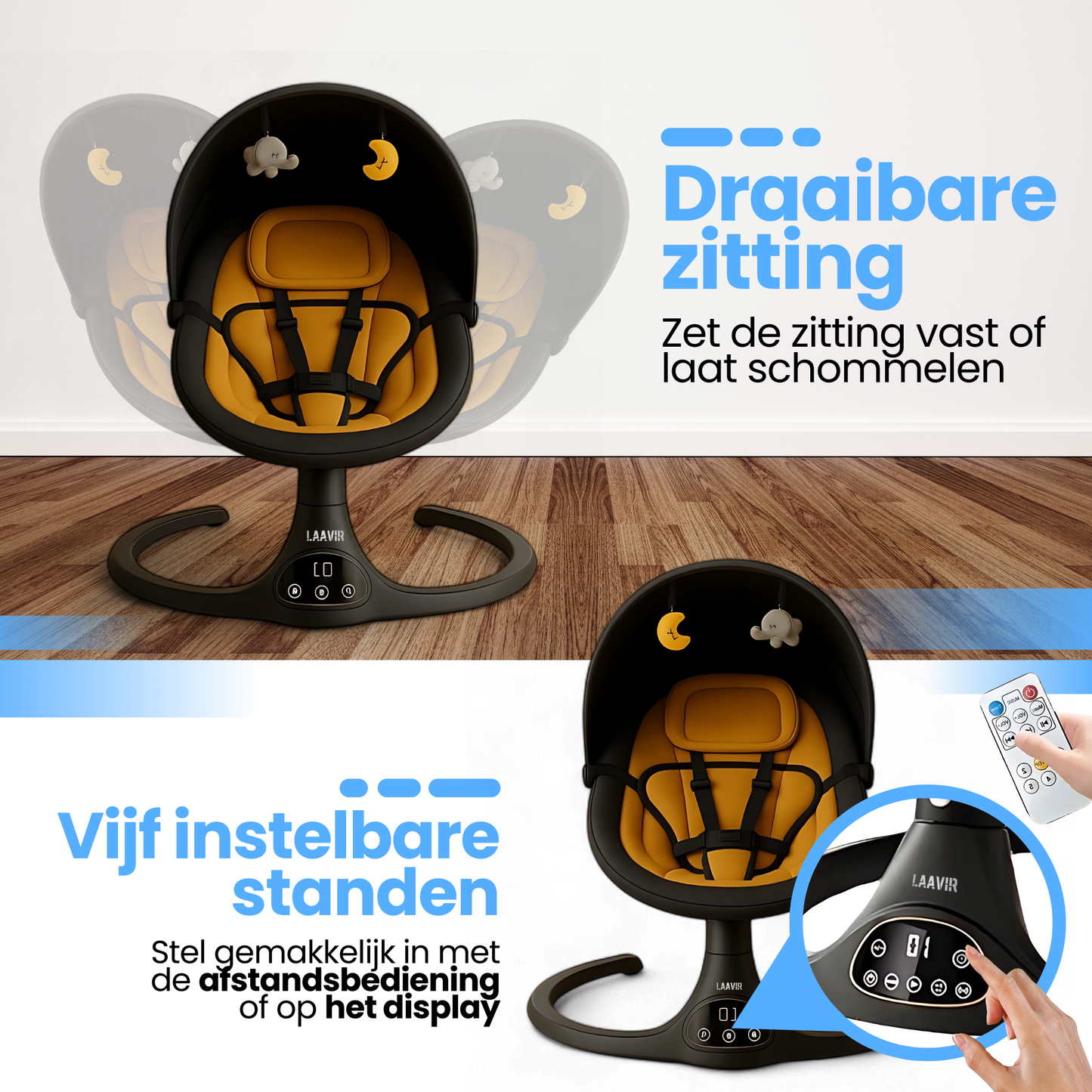 Elektrische Baby Wiegschommel met muziek