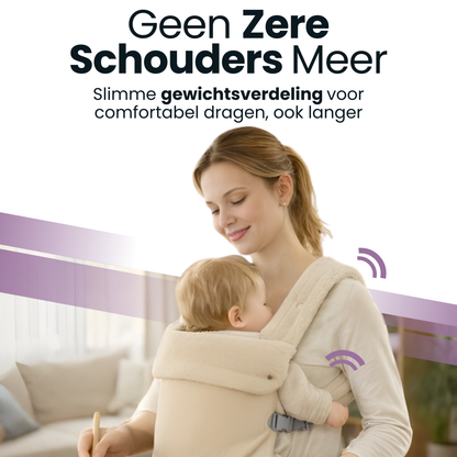 Baby Draagzak Teddy Beige Ergonomisch Warm & Zacht 0-36 Maanden Comfortabele Buikdrager Verstelbaar