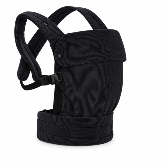 Baby Draagzak Corduroy Zwart Ergonomisch 0-36 Maanden Comfortabele Buikdrager Ademend & Verstelbaar