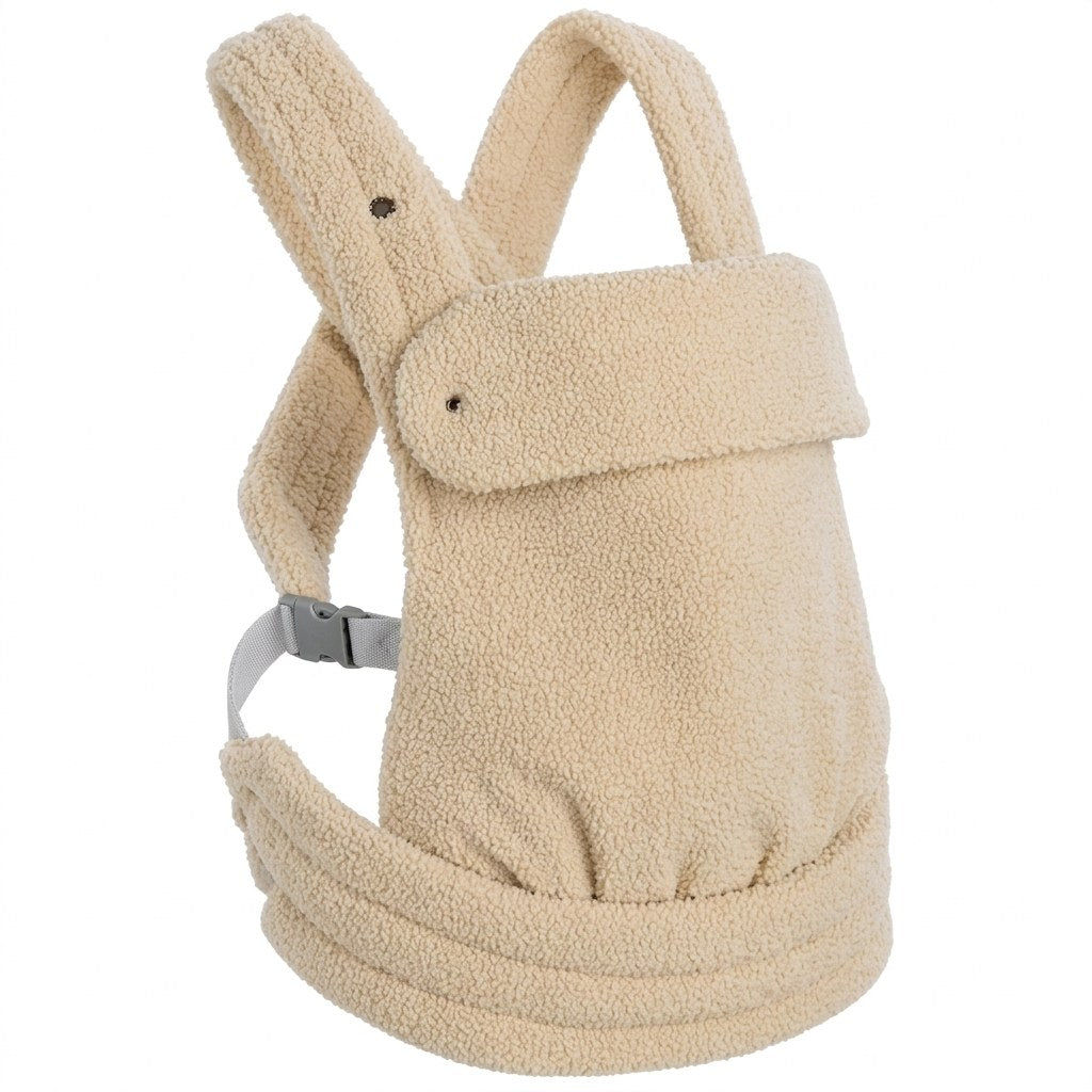 Baby Draagzak Teddy Beige Ergonomisch Warm & Zacht 0-36 Maanden Comfortabele Buikdrager Verstelbaar (DE 1)