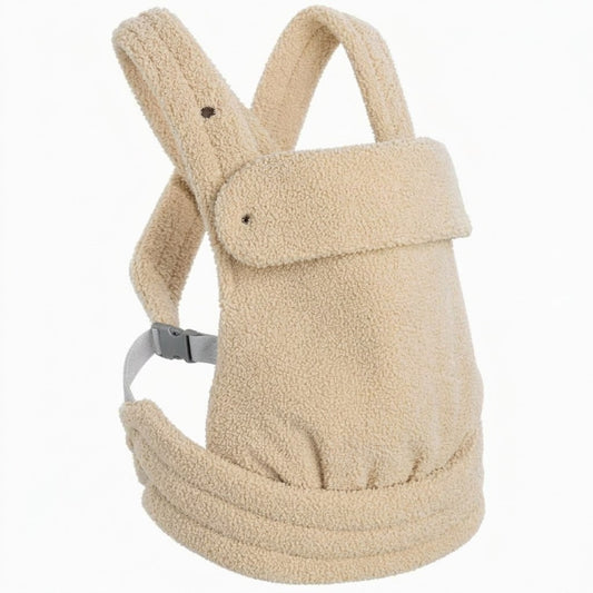 Baby Draagzak Teddy Beige Ergonomisch Warm & Zacht 0-36 Maanden Comfortabele Buikdrager Verstelbaar (EN 1)