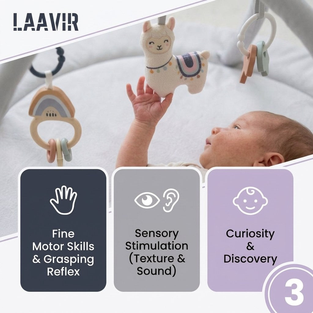 Babygym Speelkleed met Boog - Rond en Gewatteerd - Grijs (EN 3)