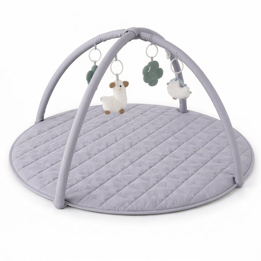Babygym Speelkleed met Boog - Rond en Gewatteerd - Grijs (FR 1)