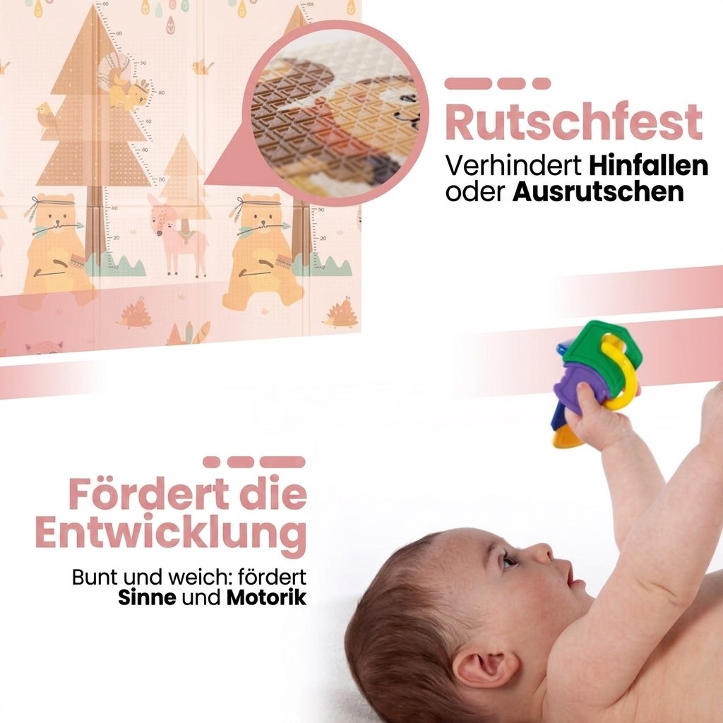 Opvouwbare Baby Speelmat dieren 200×150 cm met opbergtas (DE 7)