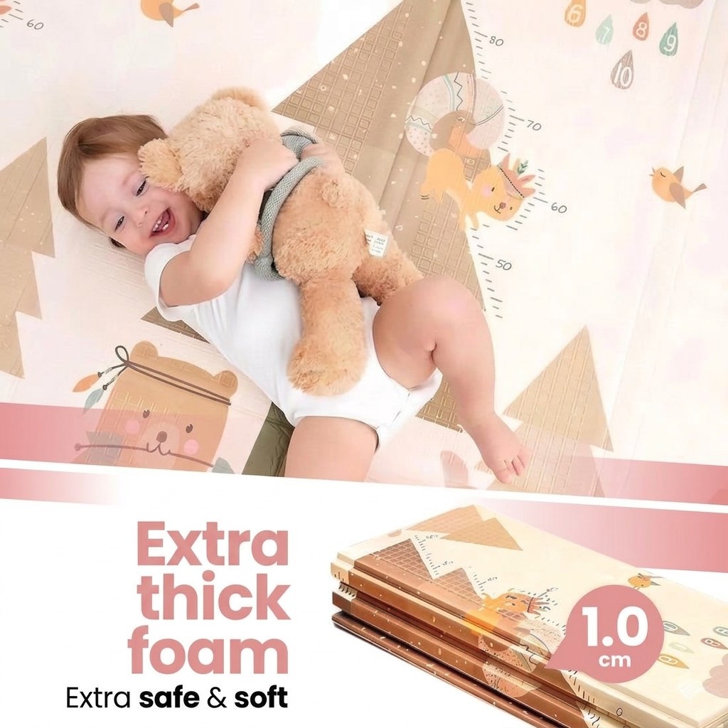 Opvouwbare Baby Speelmat dieren 200×150 cm met opbergtas (EN 5)