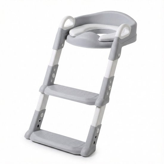 Laavir® WC‑Verkleiner & Toilettrainer met Trapje - Zelfstandigheid & Veiligheid voor Peuters - Grijs (DE 1)