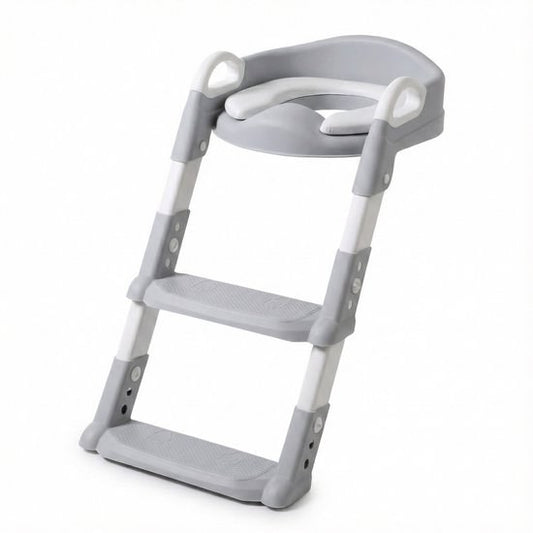 Laavir® WC‑Verkleiner & Toilettrainer met Trapje - Zelfstandigheid & Veiligheid voor Peuters - Grijs (DE 1)