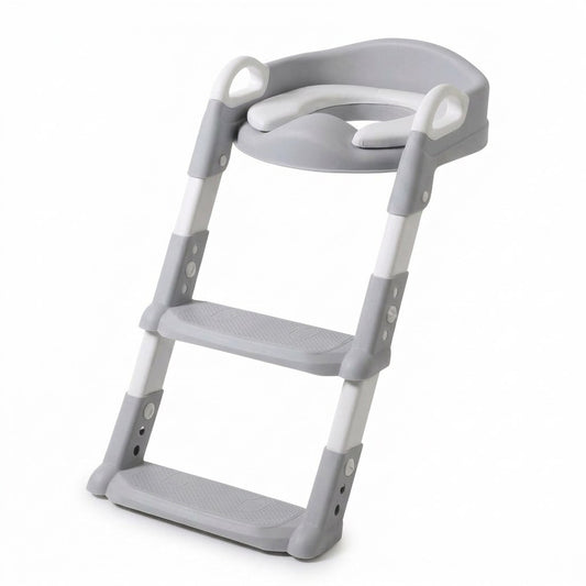 Laavir® WC‑Verkleiner & Toilettrainer met Trapje - Zelfstandigheid & Veiligheid voor Peuters - Grijs (EN 1)
