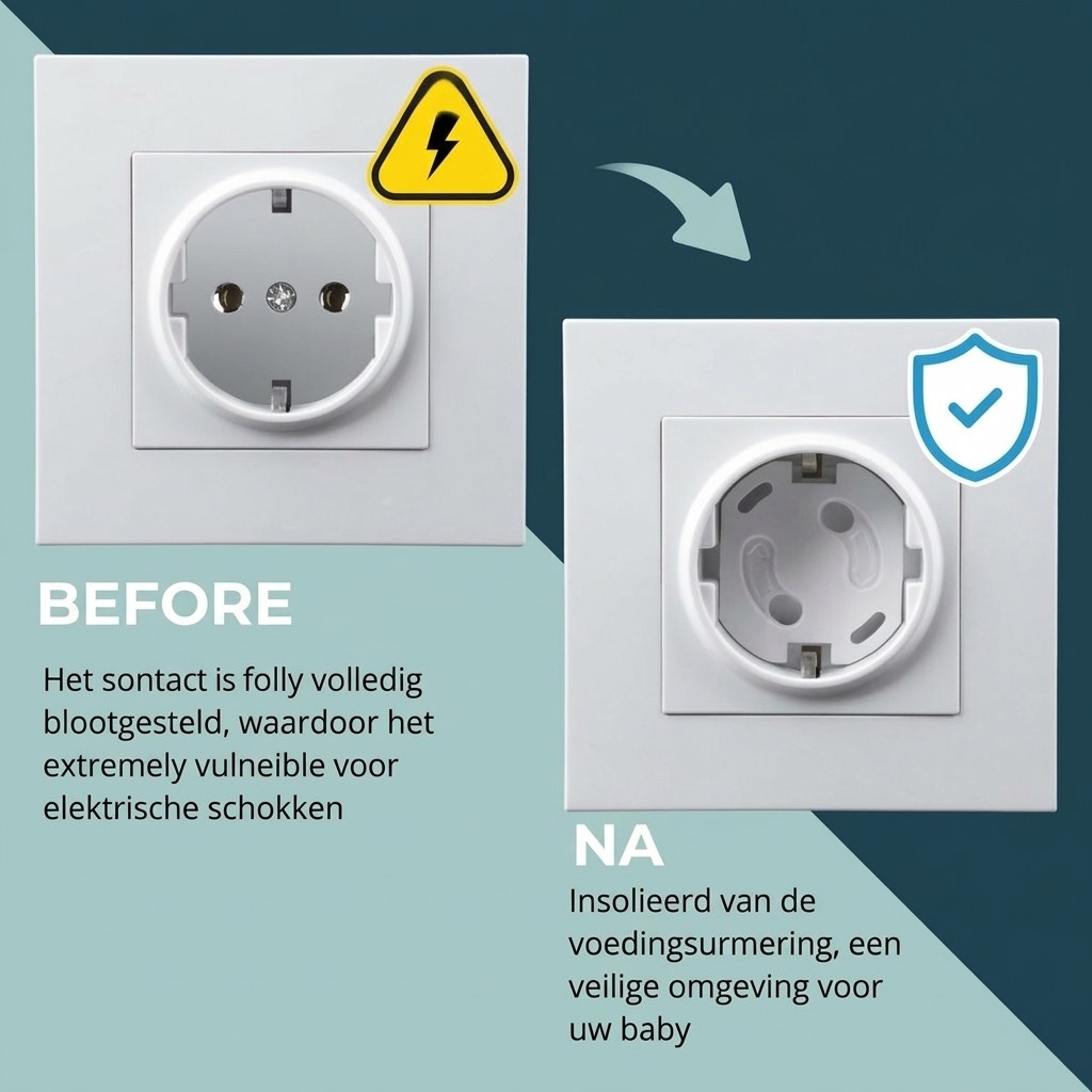 Stopcontactbeveiliging met 3M Plakstrips - 32 Stuks - Wit (EN 2)