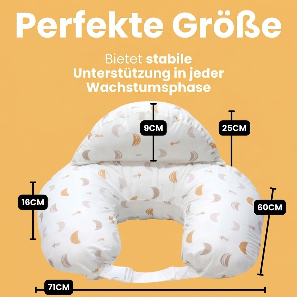 Voedingskussen 3-in-1 met Afneembare Hoes - Maan en Ster - Wit (DE 2)